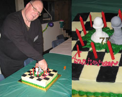 Graham Banks and the anniversary chess cake