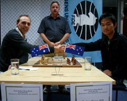 David Smerdon and Puchen Wang, with Bruce Pollard